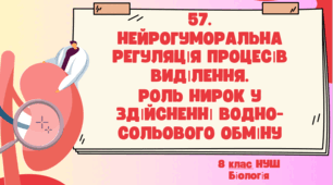 Презентація до уроку «§57. Нейрогуморальна регуляція процесів виділення»  8клас НУШ
