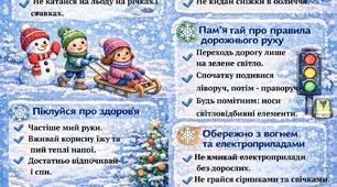 Пам'ятка для дітей " Зимові канікули - радісно, цікаво, безпечно"