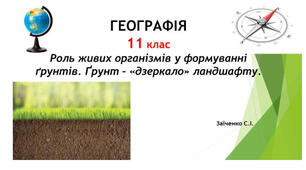 11 клас. Презентація "Роль живих організмів у формуванні ґрунтів. Ґрунт – «дзеркало» ландшафту"