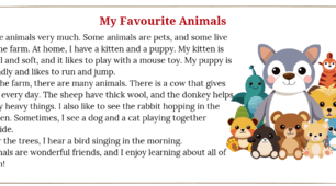 Reading Comprehension: My Favourite Animals