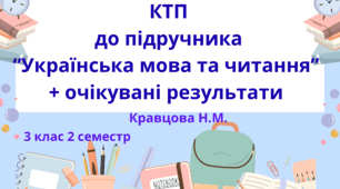 Календарно-тематичне планування з української мови  до підручника Кравцової Н.М. 3 клас 2семестр