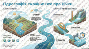 Води суходолу України, їхній склад. Річки, їхня геологічна робота. Будова річкової долини. 8 кл НУШ