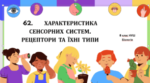 Презентація до уроку «§62. Характеристика сенсорних систем. Рецептори та їхні типи»  8клас НУШ