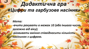 Дидактична гра "Цифри та гарбузове насіння"