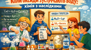 Взаємодія оксидів з водою.