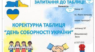 Коректурна таблиця "День Соборності України"