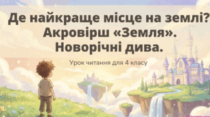 Презентація до уроку літературного читання для 4 класу з теми "Де найкраще місце на землі? Акровірш "Земля". Новорічні дива"