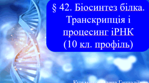 § 42. Біосинтез білка. Транскрипція і процесинг іРНК (10 кл. профіль)