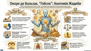 Інфографіка Оноре де Бальзак. "Гобсек". Анатомія жадоби"