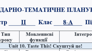 Календарно-тематичне планування "Prepare 8" ІІ семестр, 3 год