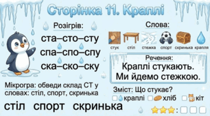 Читання по краплинці: 5 хвилинок щодня Сторінка 11. Краплі (СТ/СП/СК)
