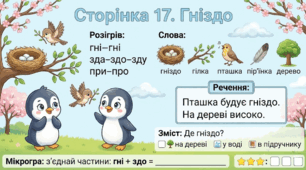 Читання по краплинці: 5 хвилинок щодня Сторінка 17. Гніздо