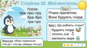 Читання по краплинці: 5 хвилинок щодня Сторінка 20. Міні-контроль