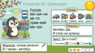 Читання по краплинці: 5 хвилинок щодня Сторінка 33. Транспорт