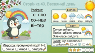 Читання по краплинці: 5 хвилинок щодня Сторінка 43. Весняний день