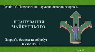 8 клас НУШ Здоров'я, безпека та добробут. Урок 17. Планування майбутнього.