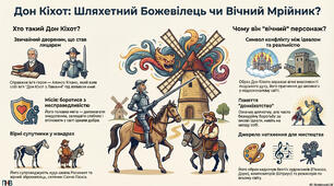 Інфографіка "Дон Кіхот: шляхетний божевілець чи вічний мрійник?"