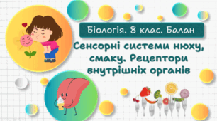 Сенсорні системи нюху, смаку. Рецептори внутрішніх органів. 8 клас НУШ