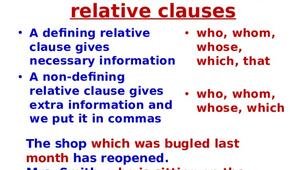 Різниця Defining relative clauses or Non-defining relative clauses