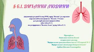 § 6.1. ДИХАННЯ ЛЮДИНИ