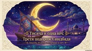 Збірка народних казок «Тисяча й одна ніч». «Третя подорож Синдбада»  з казок про Сіндбада-мореплавця. Фантастичні елементи в казках. Протистояння добра та зла в казкових сюжетах