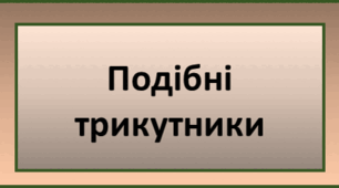 Подібні трикутники, 8 клас