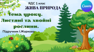 Презентація "Листяні та хвойні рослини." ЯДС 1 клас, підручник І. Жаркової
