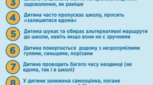 Поради батькам  "Як розпізнати , що дитина страждає від булінгу у школі?" 