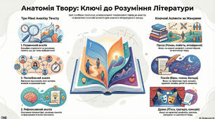 Інфографіка "Анатомія твору: ключі до розуміння літератури"
