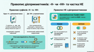 Інфографіка "Правопис дієприкметників"