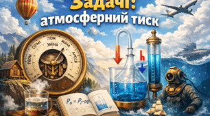 Задачі до теми "Атмосферний тиск. Залежність атмосферного тиску від висоти місцевості"