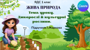 Презентація "Дикорослі і культурні рослини." ЯДС 1 клас, підручник І. Жаркової