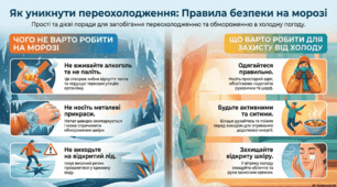 Пам'ятка з правил безпеки під час дії низьких температур