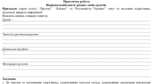Практична робота: "Порівняльний аналіз різних типів ґрунтів."