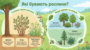 Картка "Які бувають рослини"