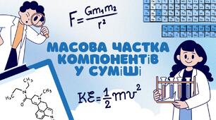Масова частка компонентів  у суміші