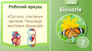 Робочий аркуш "Органи, системи органів. Регуляція життєвих функцій". Біологія 7 клас НУШ
