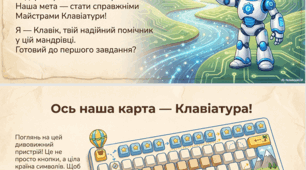 Інформатика. Клавіатурна пригода Майстра Імені: урок-квест з основ комп’ютерної грамотності (1–2 клас)