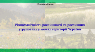 Різноманітність рослинності та рослинних угруповань у межах території України. Презентація з географії 8 клас