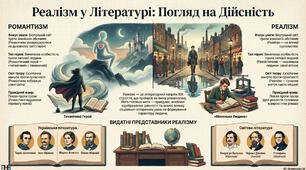Інфографіка з теми "Реалізм в літературі: погляд на дійсність"