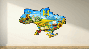 Настінна карта-ілюстрація України. 14 частин.