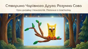 Презентація уроку Дизайн та технології у 1 класі на тему "Розумна сова. Ліплення сови"