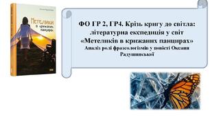 ФО ГР 2, ГР4. Крізь кригу до світла: літературна експедиція у світ «Метеликів в крижаних панцирах» Аналіз  фразеологізмів у повісті Оксани Радушинської