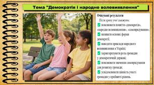 Демократія і народне волевиявлення. Громадянська освіта. 8 клас. До підручника Пометун О. та ін.