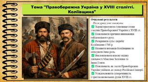 Правобережна Україна у XVIII столітті. Коліївщина. 8 клас (НУШ). Історія України. За підручником авторів Хлібовська Г. та інші.