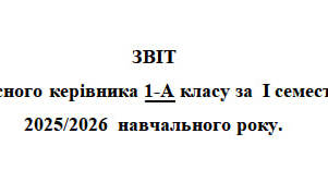 Звіт класного керівника з виховної роботи за І семестр