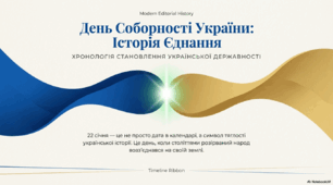 22 січня - День Соборності України. Хронологія становлення української державності.