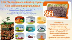 § 36. Чи міститься повітря у ґрунті. Які є небезпечні природні явища