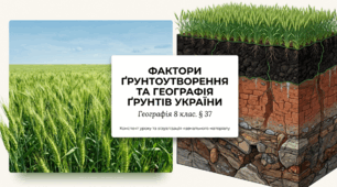 Чинники ґрунтоутворення та закономірності поширення ґрунтів