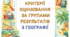 Критерії оцінювання за групами результатів з географії